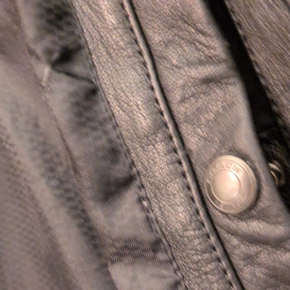 Coach Black Leather Bomber Jacket with Removable Shearling Collar- FREE SHIPPING - Picture 15 of 16